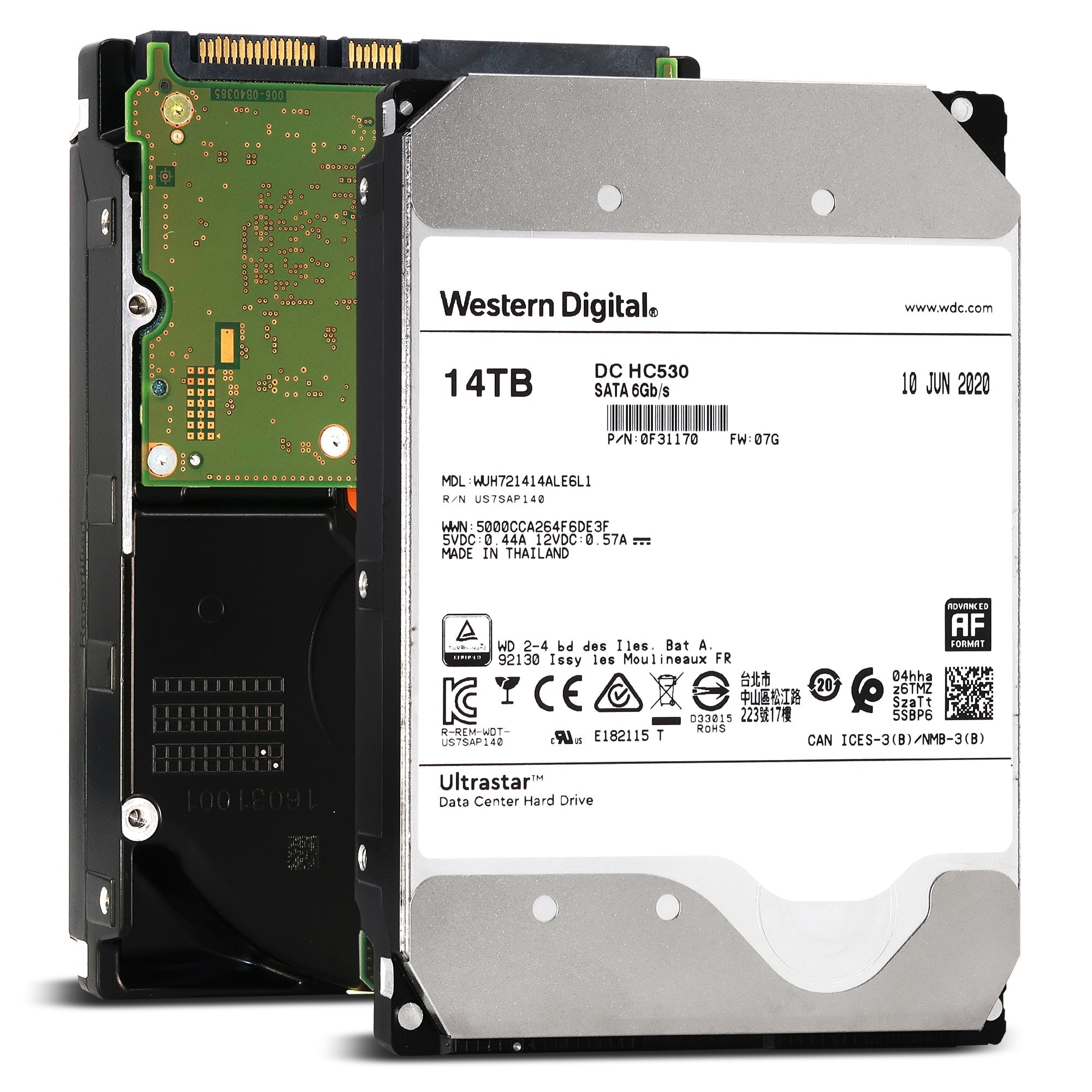 Western Digital Ultrastar DC HC530 WUH721414ALE6L1 0F31170 14TB 7.2K RPM SATA 6Gb/s 512e SED 3.5in Recertified Hard Drive