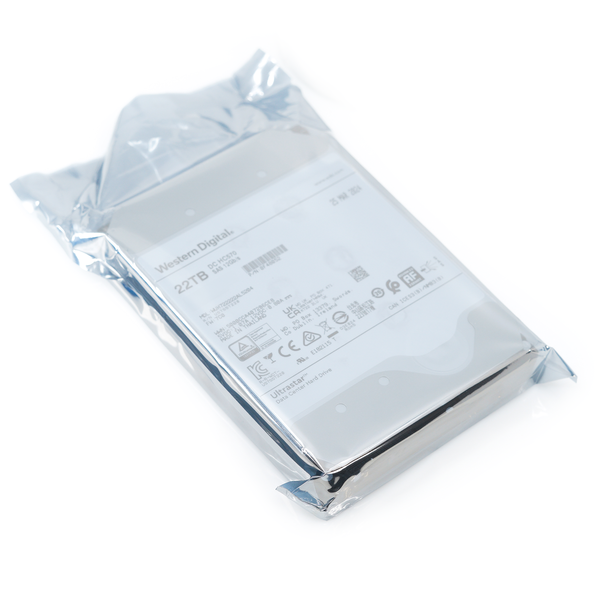 Western Digital Ultrastar DC HC570 WUH722222AL5204 0F48052 22TB 7.2K RPM SAS 12Gb/s 512e 3.5in Hard Drive