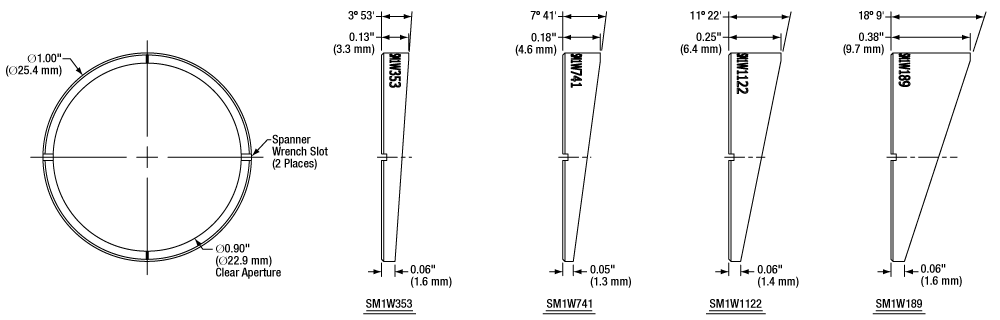 T-SM1W741 - Wedge Prism Mounting Shim, 7° 41' Wedge Angle