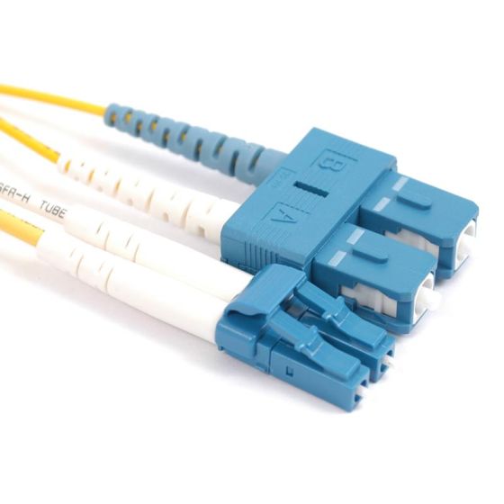 Fiber Optic Patch Cable, LC to SC UPC-UPC, 5 meters, 1.6mm, Duplex, SM | Plus Corning® SMF-28® Ultra Fiber