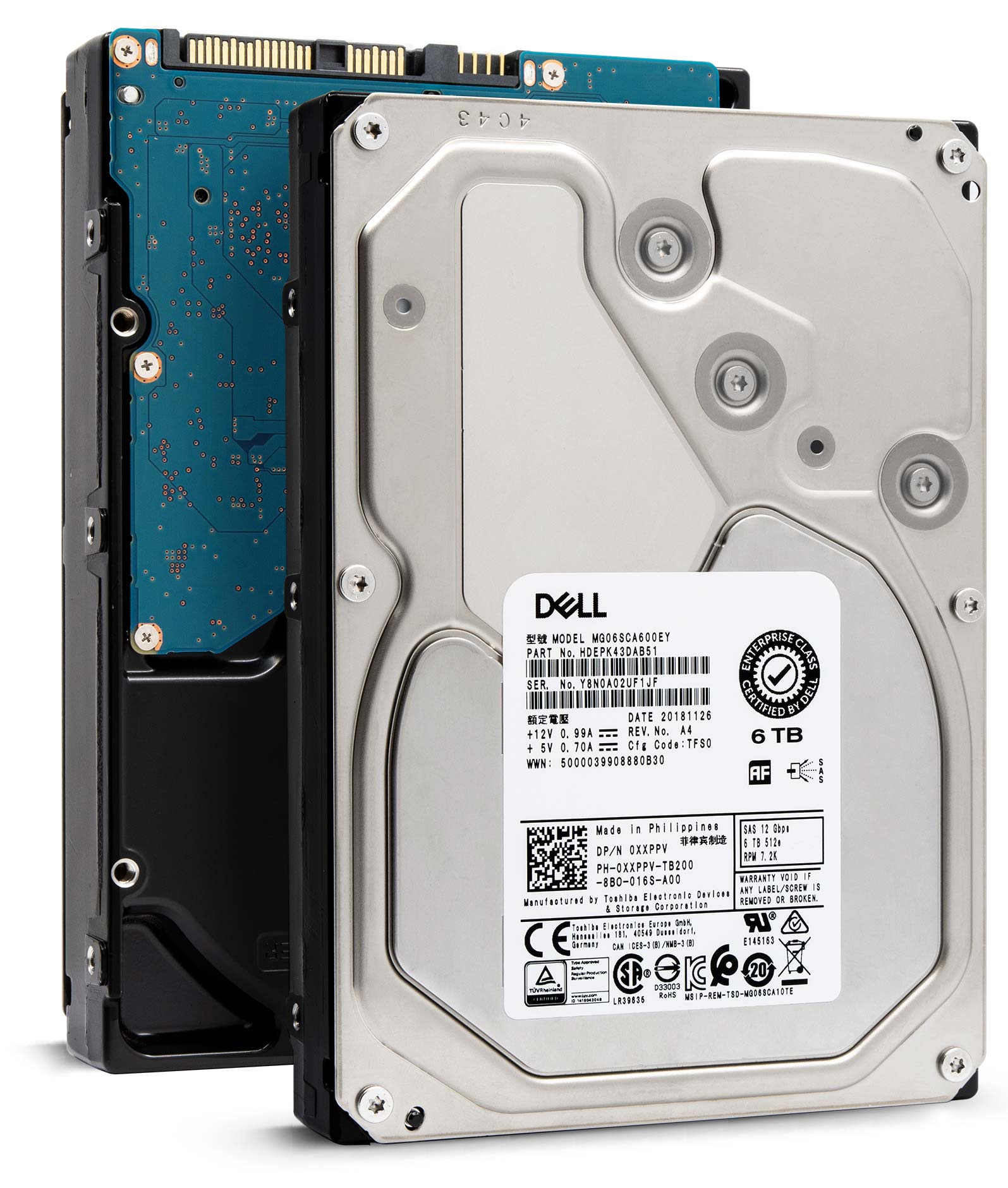 Toshiba / Dell MG06 MG06SCA600EY 6TB 7.2K RPM SAS 12Gb/s 512e 3.5in Hard Drive
