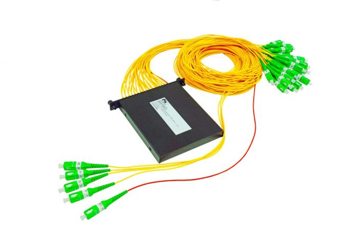 1x32 PLC Splitter Module, 1.6mm Jacketed 2 Meter Leads with SC/APC Connectors, LGX Footprint