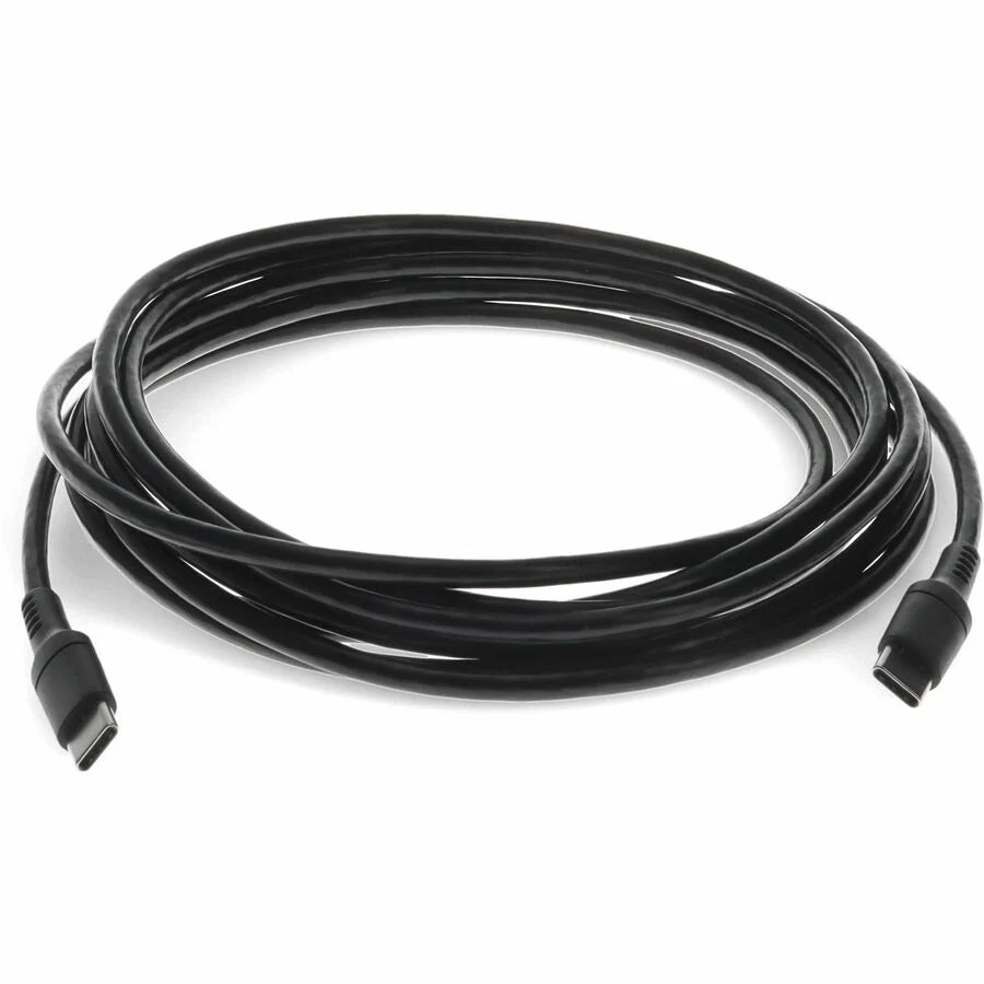 AddOn 2.0m (6.6ft) USB C Male to USB C Male USB 2.0 Sync and Charge Black Cable