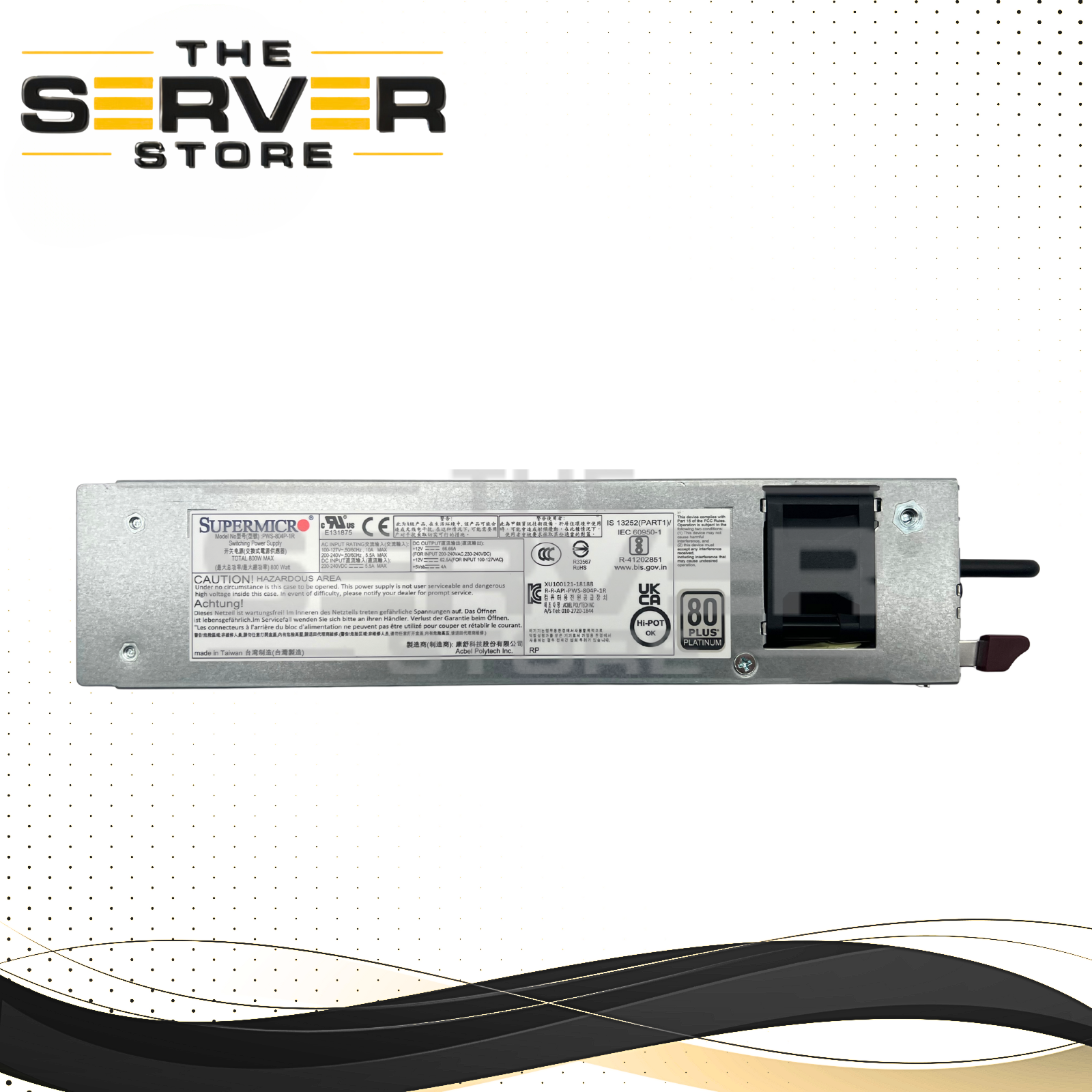 Supermicro 800W Platinum Redundant Power Supply 100-240VAC PWS-804P-1R