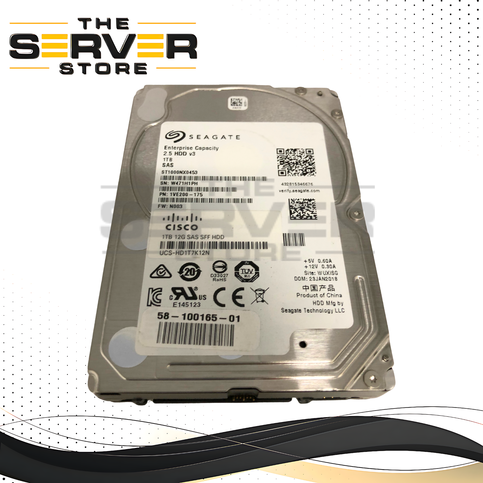 Cisco Seagate 1TB 7.2K 12Gb/s SAS 2.5" Enterprise HDD ST1000NX0453 UCS-HD1T7K12N
