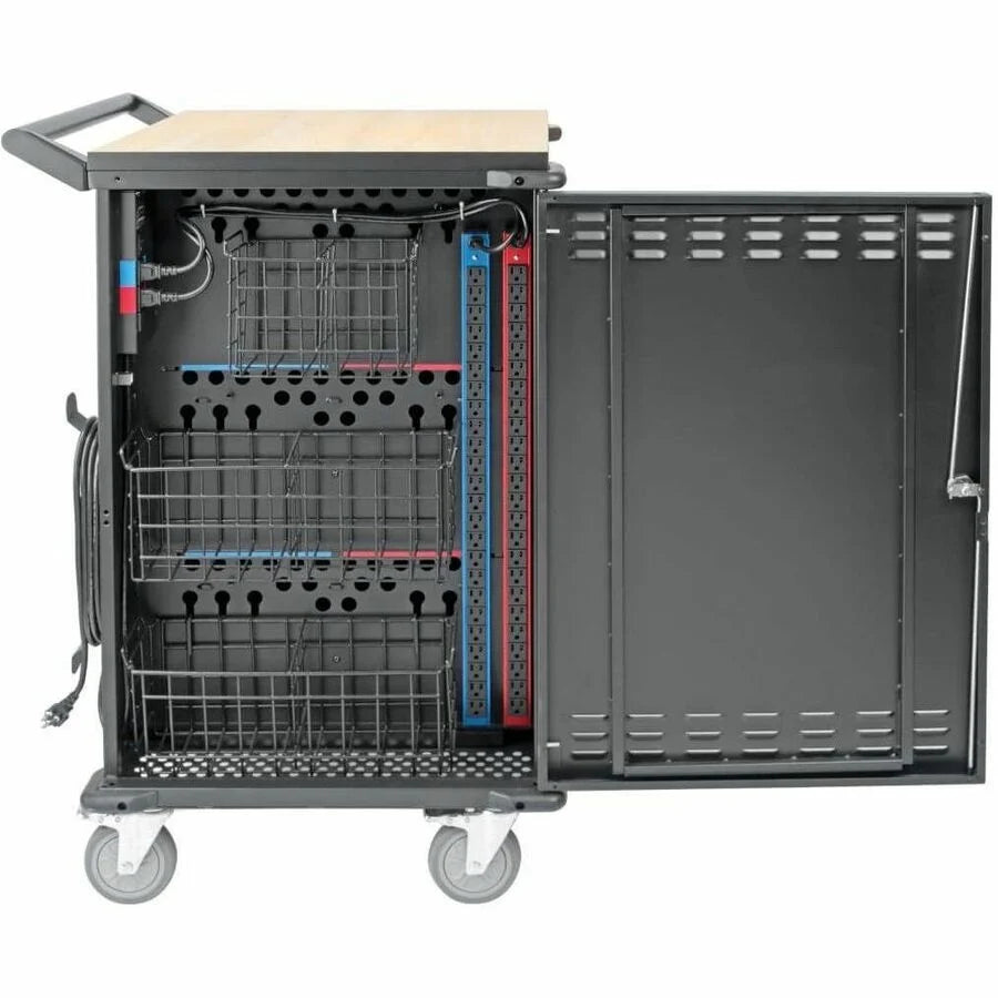 Eaton Tripp Lite Series 42-Device AC Mobile Charging Cart - Laptops and Chromebooks, 120V, NEMA 5-15P, 10 ft. (3.05 m) Cord, Black