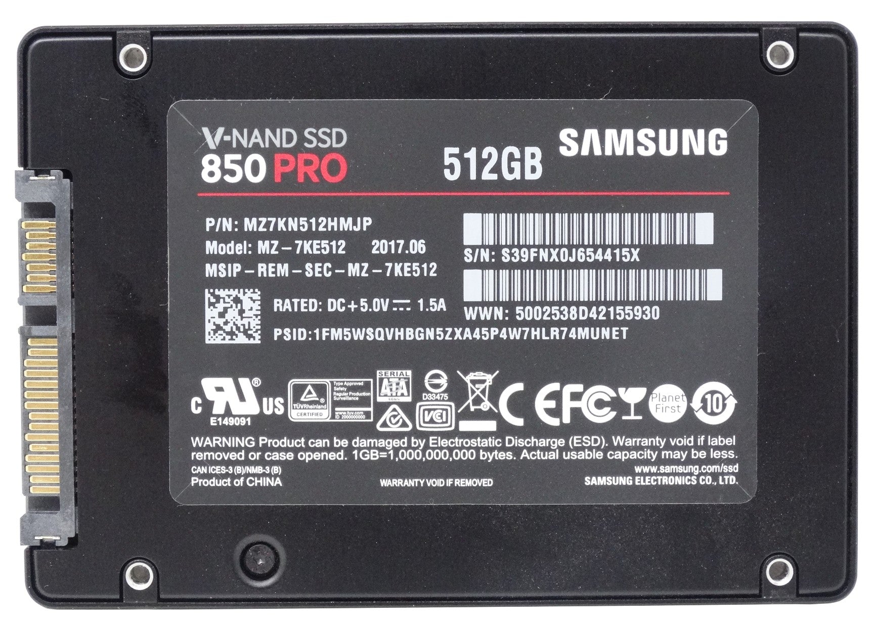 Samsung 850 PR0 512GB SATA III SSD Solid State Drive (MZ7KN512HMJP)