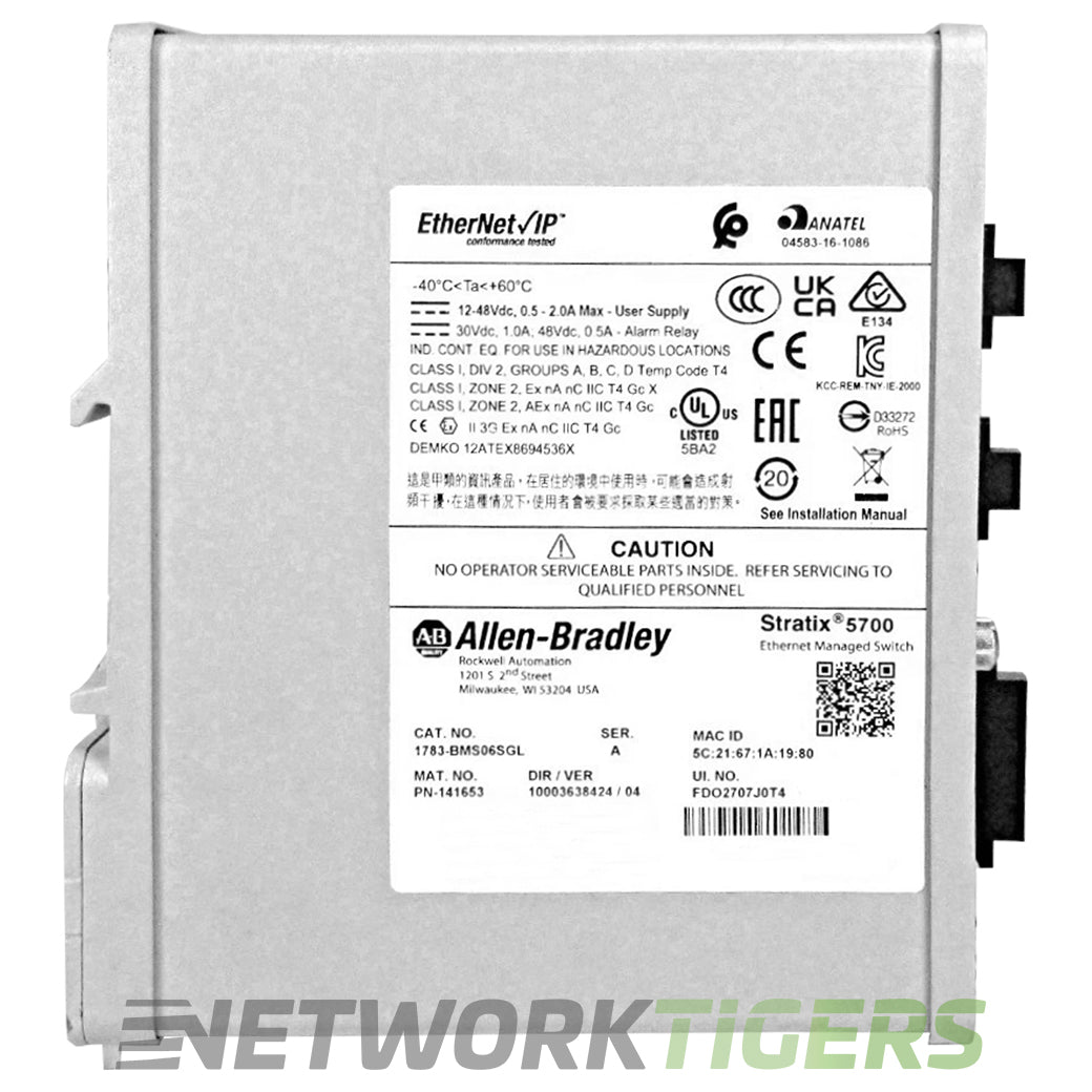 Allen Bradley 1783-BMS06SGL Stratix 5700 4x FE RJ45 2x 1GB SFP Lite Switch
