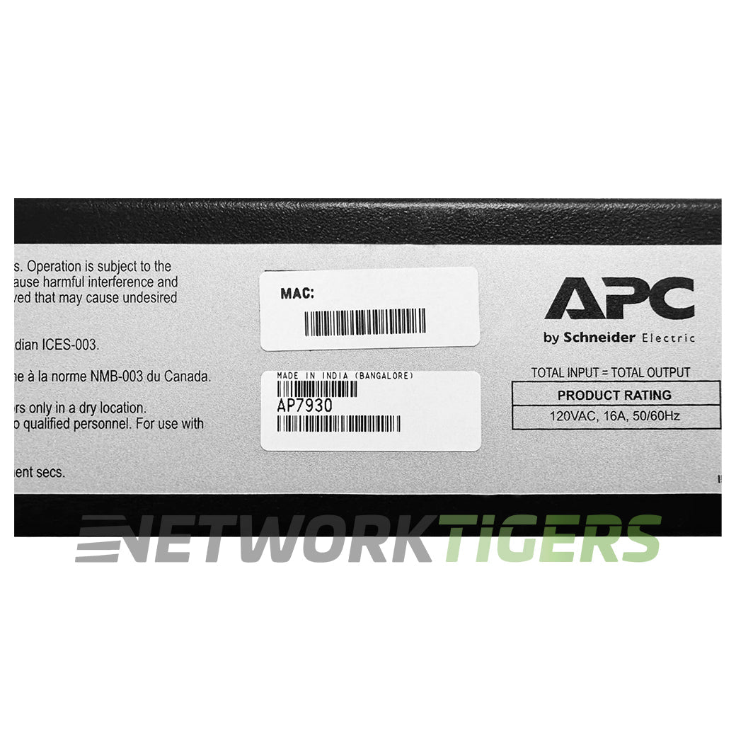 APC AP7930 Switched Rack 120V 20A 24x NEMA 5-20R Zero U PDU