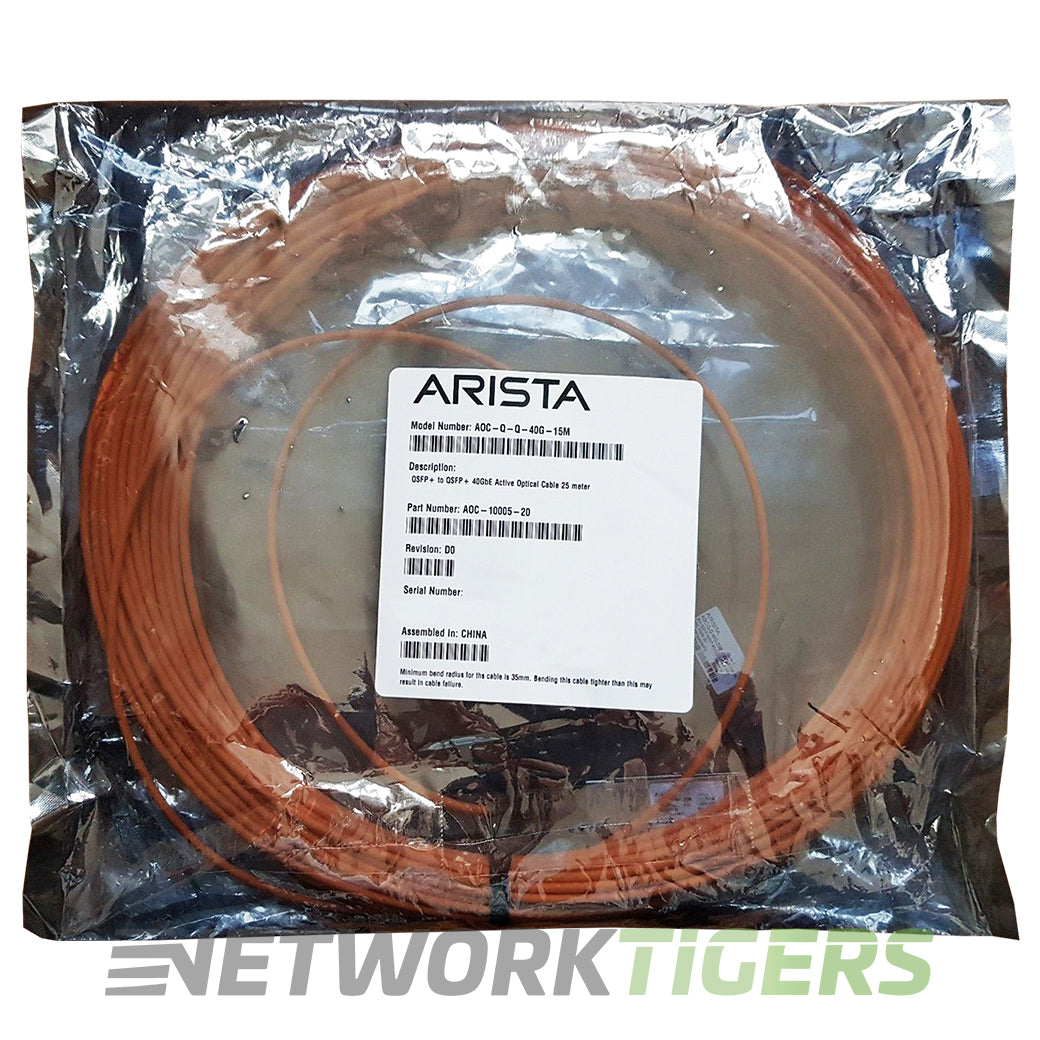 NEW Arista AOC-Q-Q-40G-15M 15m 40 Gigabit QSFP+ to QSFP+ Active Optical Cable