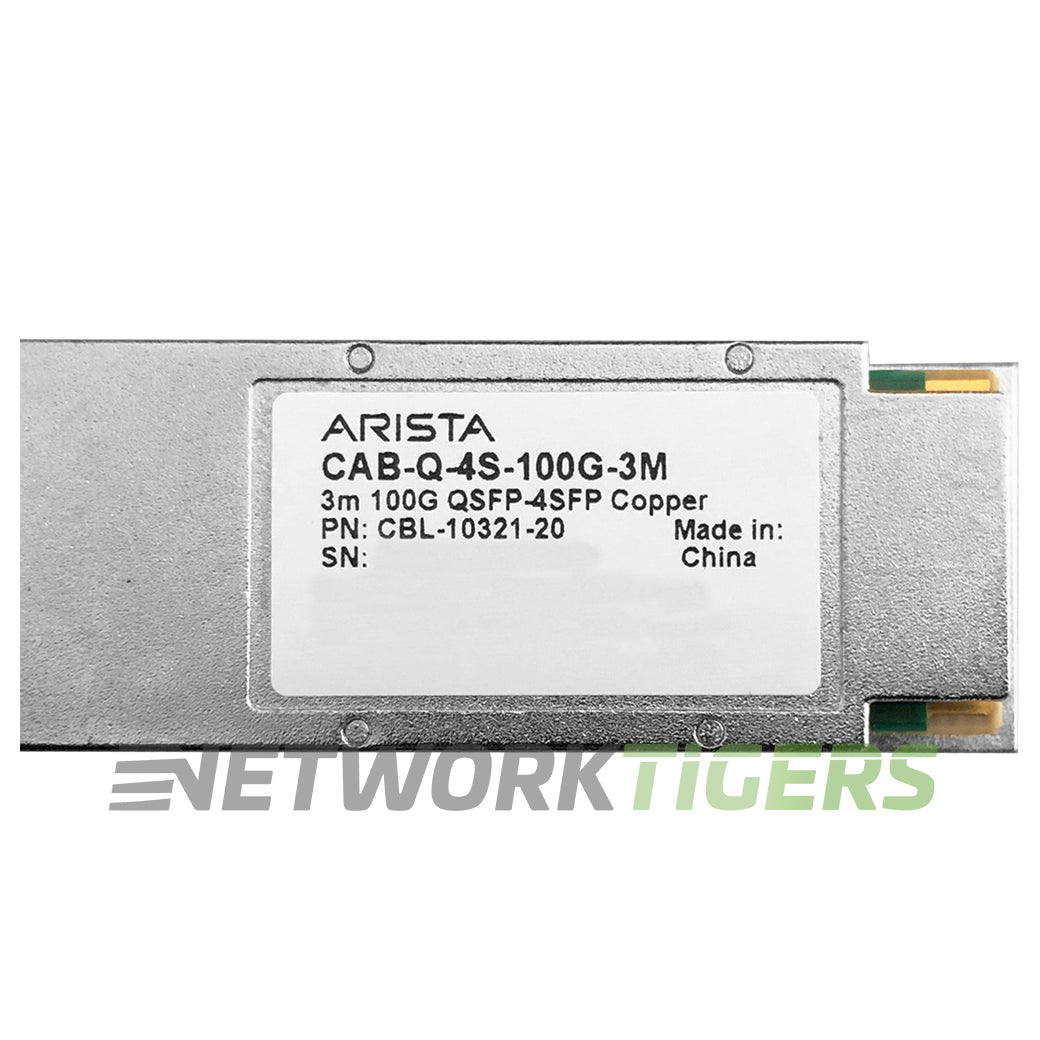 Arista CAB-Q-4S-100G-3M 3m 100GB QSFP to 4x 25GB SFP28 DA Breakout Cable