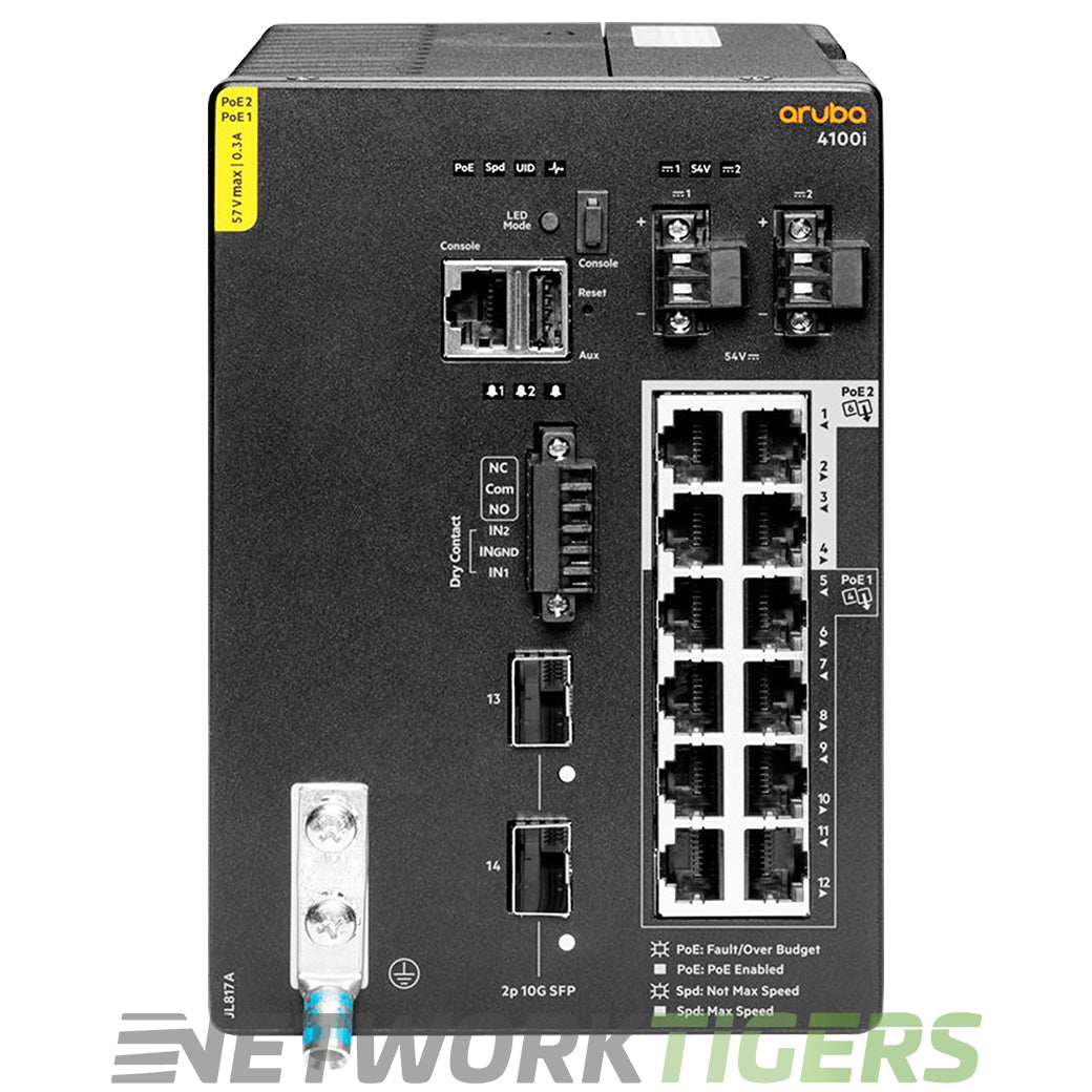 NEW HPE Aruba JL817A CX 4100i Series 12x 1GB PoE RJ45 2x 10GB SFP+ Switch