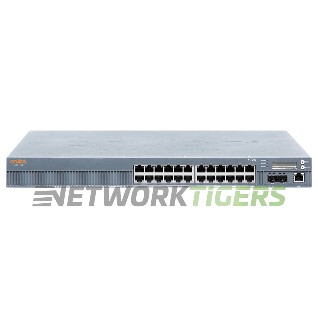 HPE Aruba JW683A 7024 US 24x 1GB PoE+ RJ45 2x 10GB SFP+ Controller for 32x AP's