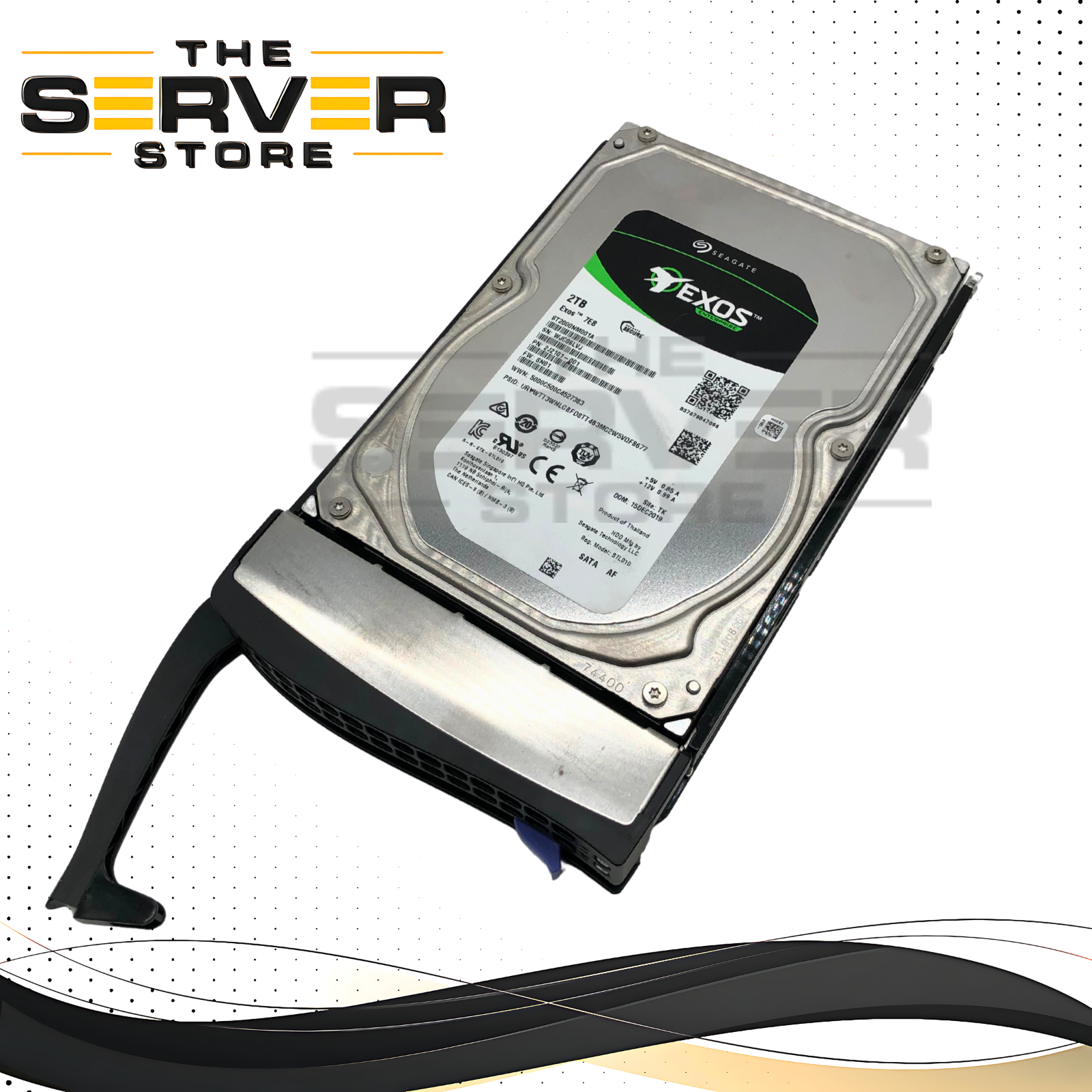 Seagate Exos 7E8 2TB 7200RPM SATA 6.0Gb/s 256MB Cache 3.5-inch Enterprise Hard Disk Drive (HDD) in Tray. P/N: 2J2101-001, ST2000NM001A.