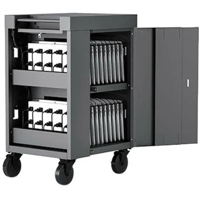 Bretford CUBE Cart Mini Charging Cart AC for 20 Devices, Charcoal Paint