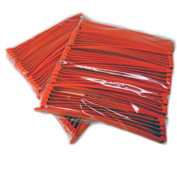 Basic Cable Tie Wrap Orange  (No Foam) 100 Pack