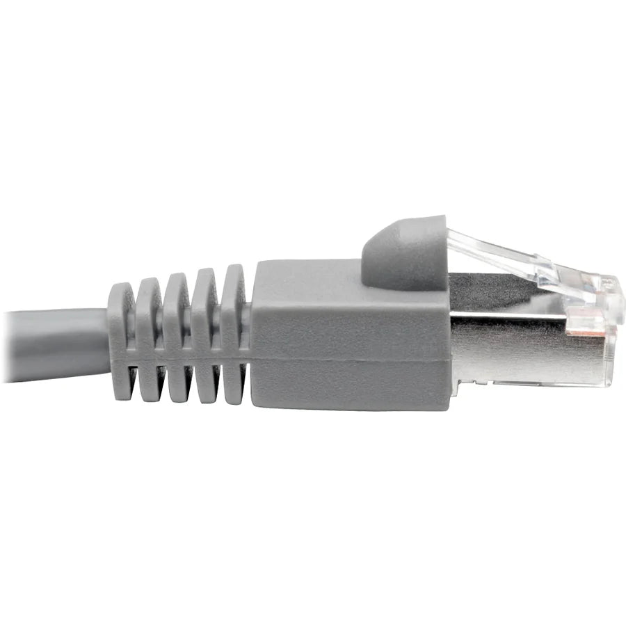 Eaton Tripp Lite Series Cat6a 10G Snagless Shielded STP Ethernet Cable (RJ45 M/M), PoE, Gray, 7 ft. (2.13 m)