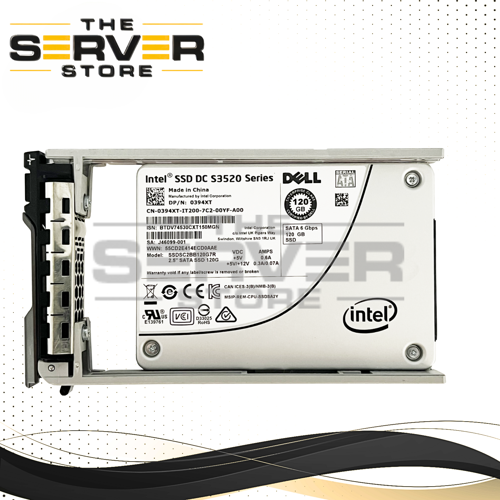 Dell 120GB SATA 6G RI SFF 2.5" SSD Intel S3520 SSDSC2BB120G7R 0394XT 394XT