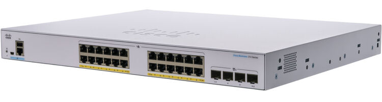 Cisco CBS250-24P-4X Business 24-Port PoE+ Managed Switch with Four 10G SFP+ Uplinks