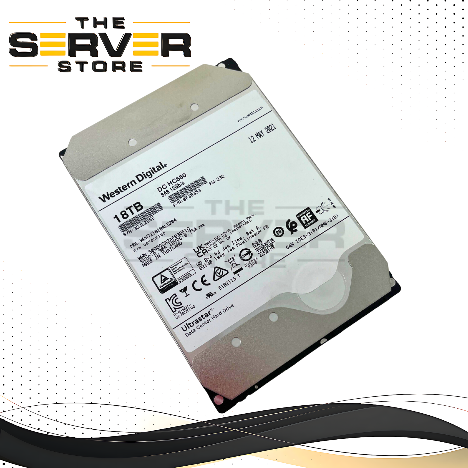 WD Ultrastar DC HC550 18TB SAS 7.2K 12Gb/s 3.5" 512e HDD Hard Drive (WUH721818AL5200)
