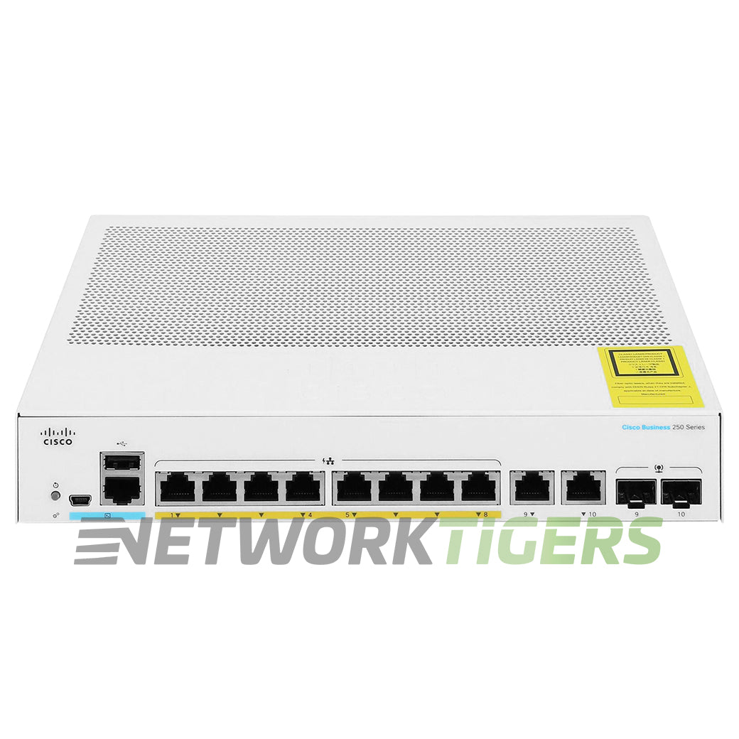 Cisco CBS250-8PP-E-2G-NA 8x 1GB PoE+ RJ45 2x 1GB Combo Switch