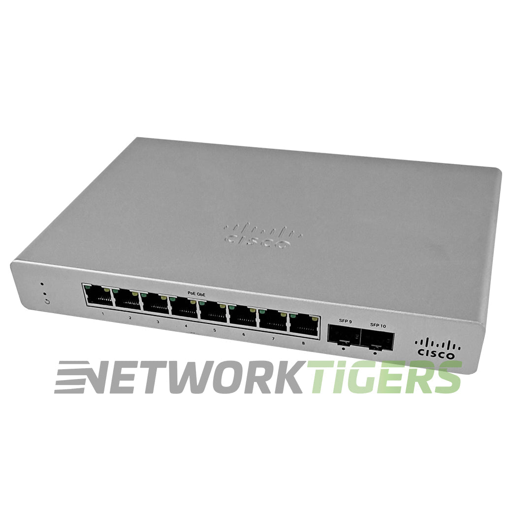 Cisco Meraki MS120-8LP-HW 8x 1GB PoE+ RJ45 2x SFP Unclaimed Switch w/Adapter