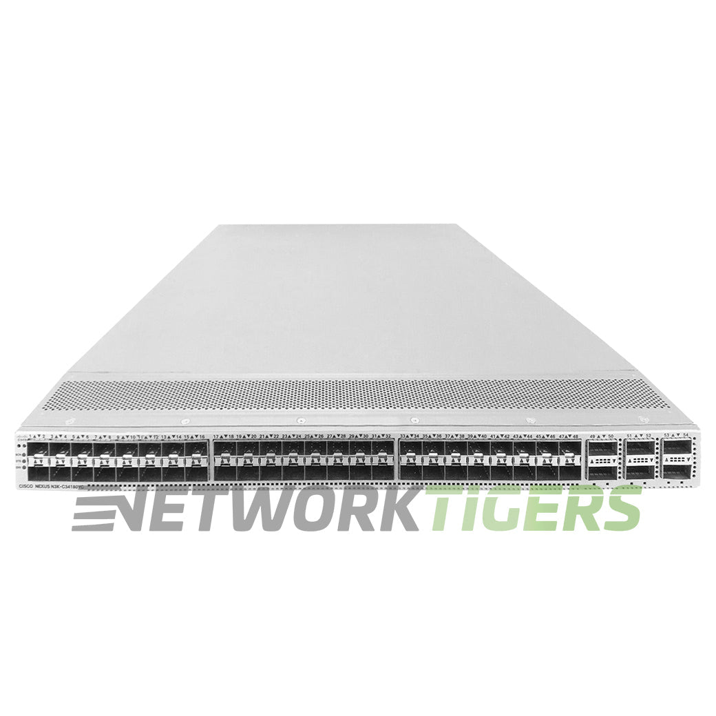 Cisco N3K-C34180YC 48x 25GB SFP28 6x 100GB QSFP28 Front-to-Back Airflow Switch