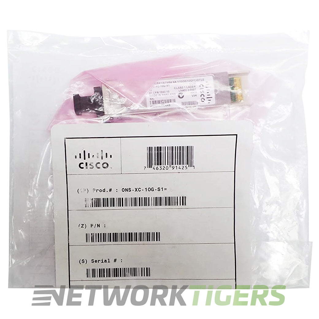 NEW Cisco ONS-XC-10G-S1 ONS Family OC-192/STM-64/10GE 1310 SR XFP Transceiver