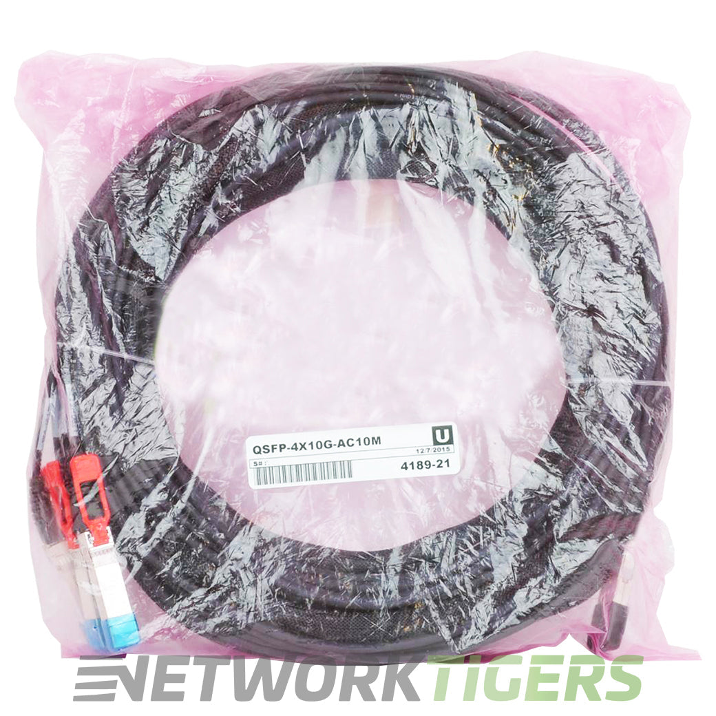 NEW Cisco QSFP-4X10G-AC10M 10m 1x 40GB QSFP+ to 4x 10GB SFP+ Breakout Cable