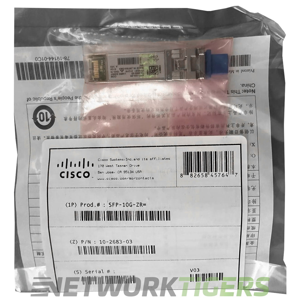 NEW Cisco SFP-10G-ZR 10GB BASE-ZR 1550nm SMF Duplex LC 80km SFP+ Transceiver