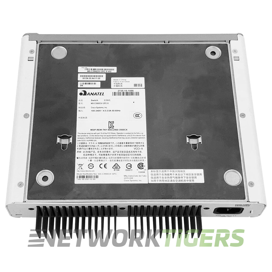 NEW Cisco WS-C3560CX-12PC-S 12x 1GB PoE+ RJ45 2x SFP 2x RJ45 Switch