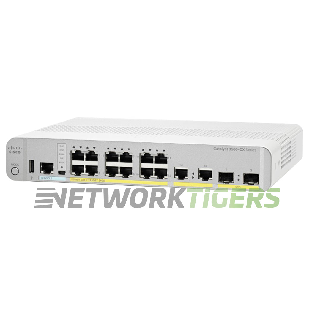 NEW Cisco WS-C3560CX-12PC-S 12x 1GB PoE+ RJ45 2x SFP 2x RJ45 Switch