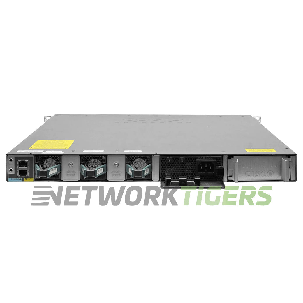 Cisco WS-C3650-48PS-S w/Dual 1025WAC 48x 1GB PoE+ RJ-45 4x 1GB SFP Switch