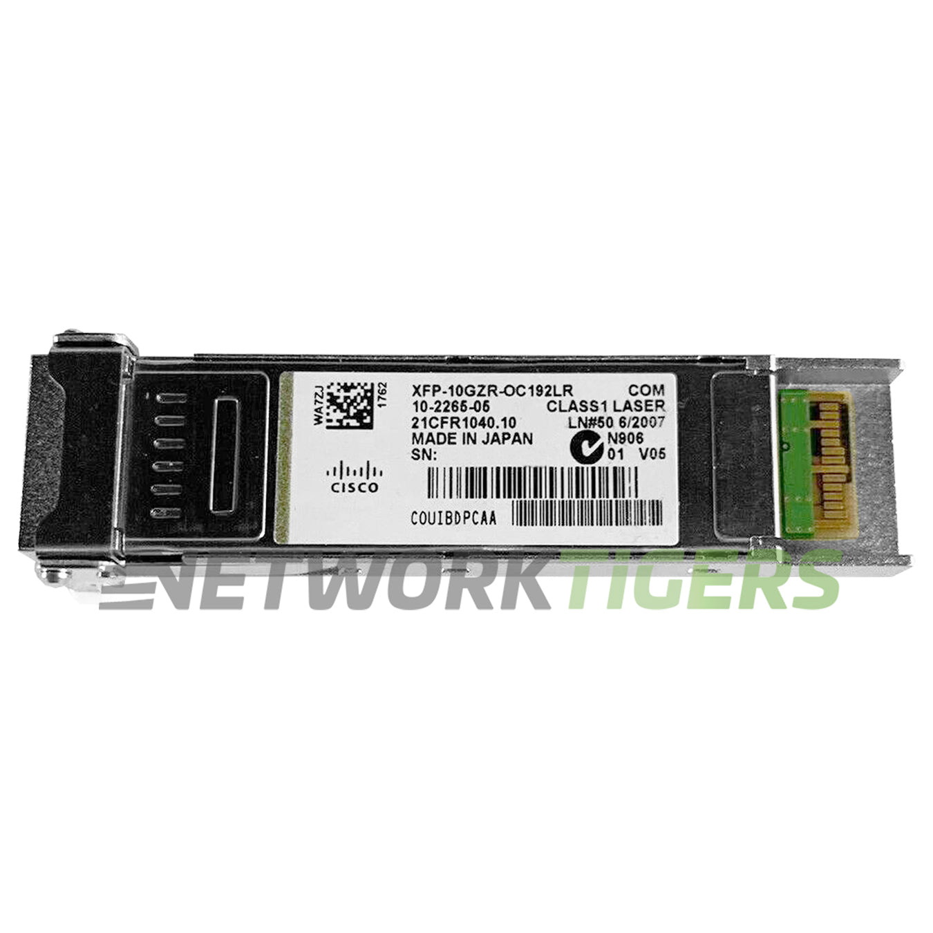 Cisco XFP-10GZR-OC192LR 10GB BASE-ZR OC-192/STM-64 lR-2 XFP Transceiver