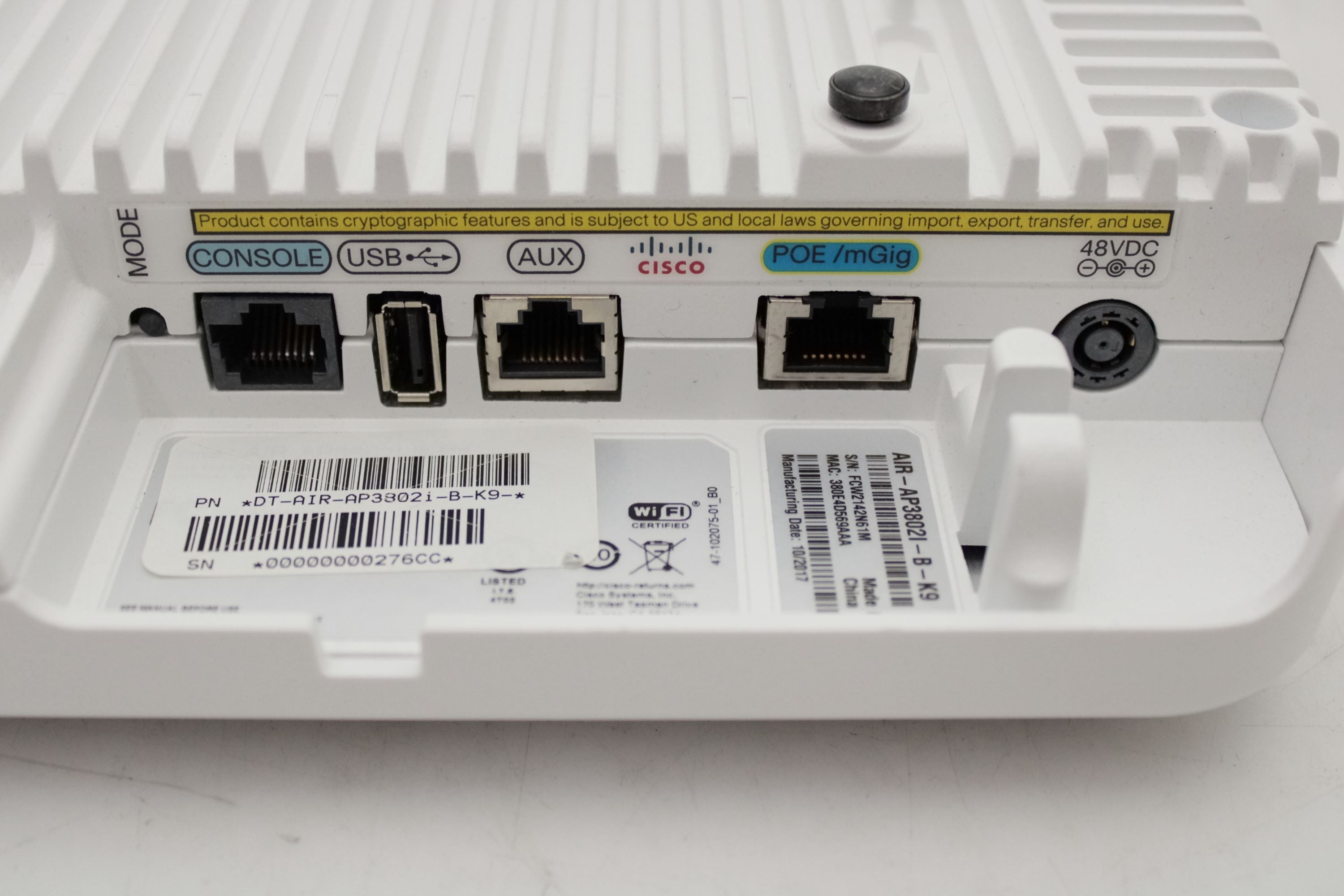 Cisco AIR-AP3802I-B-K9 Aironet 3800 Series 802.11ac Wave 2 Indoor Wireless Access Point