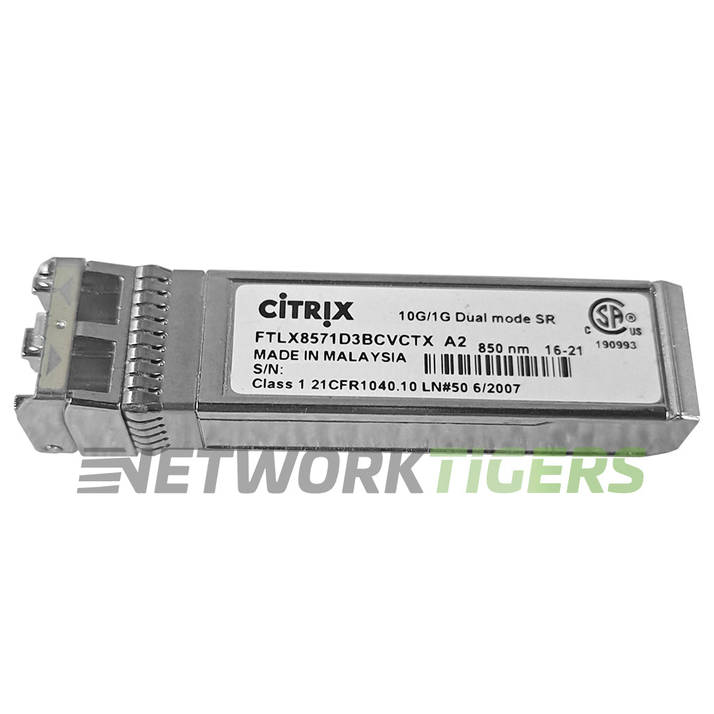 Citrix FTLX8571D3BCVTX 10 Gigabit BASE-SR 850nm SFP+ Transceiver