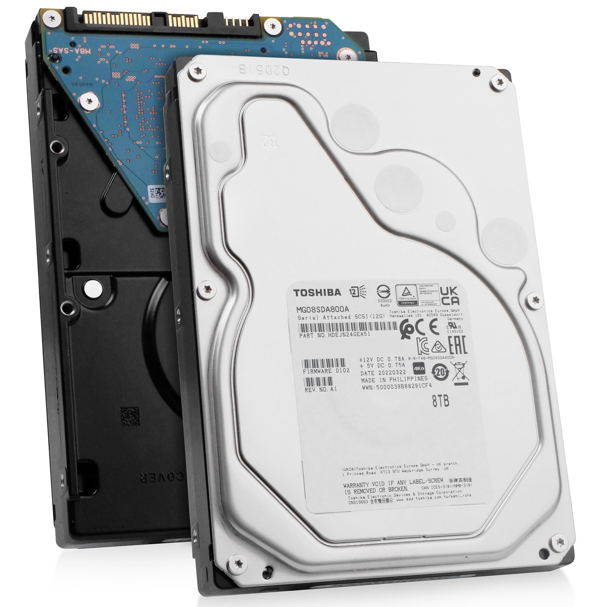 Toshiba MG08-D MG08SDA800A 8TB 7.2K RPM SAS 12Gb/s 4Kn 3.5in Hard Drive