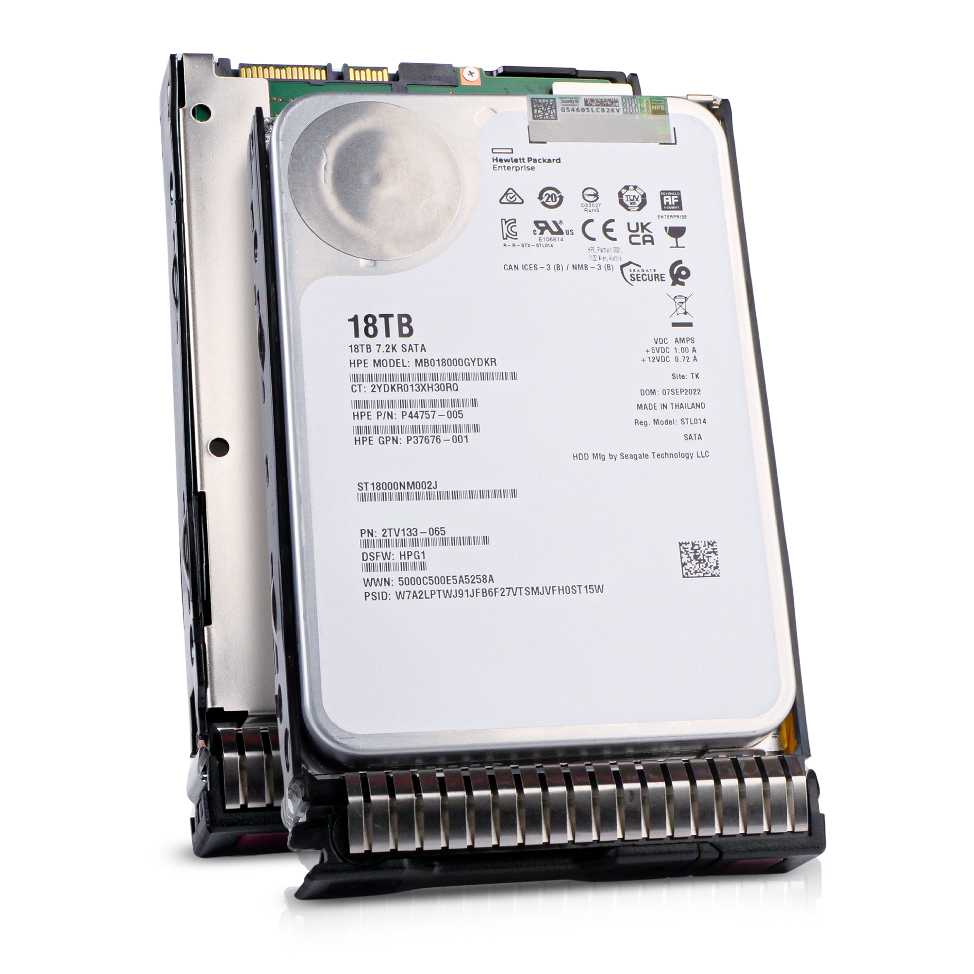 HP Generation 8 MB018000GYDKR P44757-005 18TB 7.2K RPM SATA 6Gb/s 512e 256MB 3.5in HDD