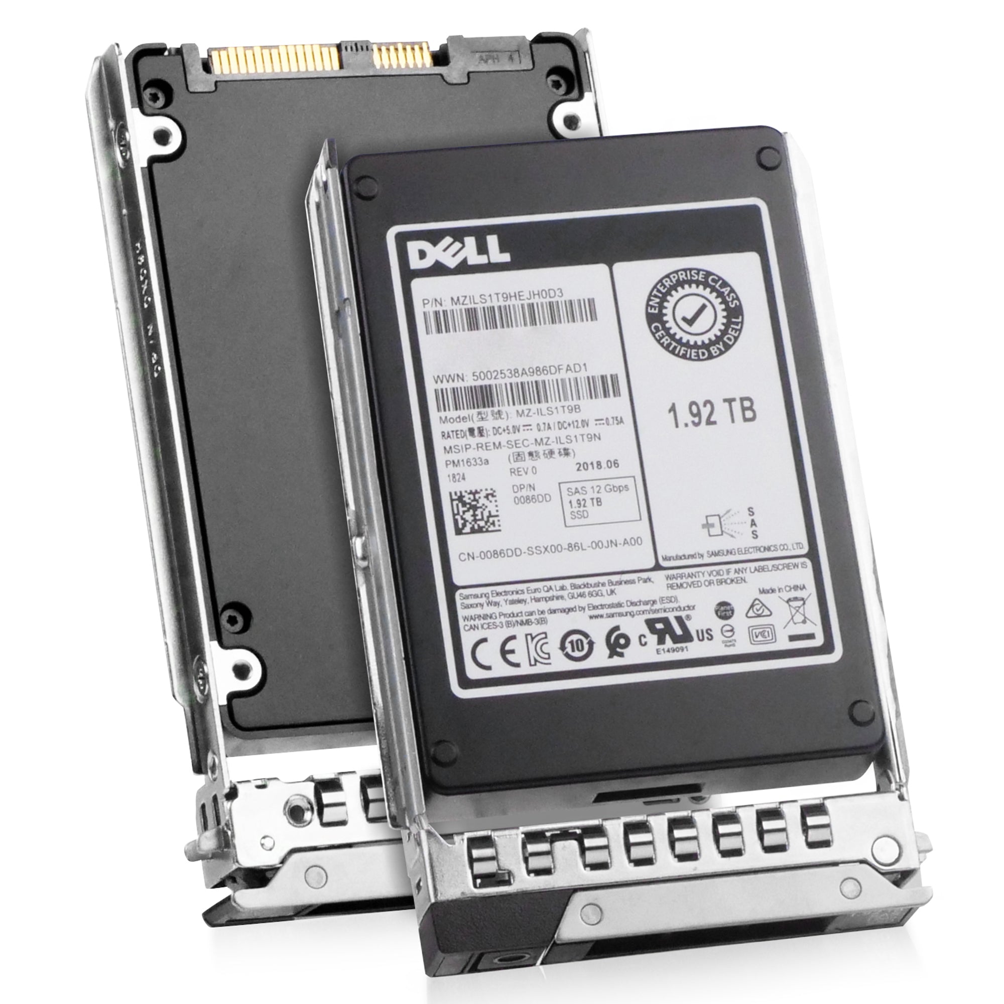 Dell G14 400-AYXT 1.92TB 1 DWPD SAS 12Gb/s 3D TLC V-NAND 2.5in Refurbished SSD