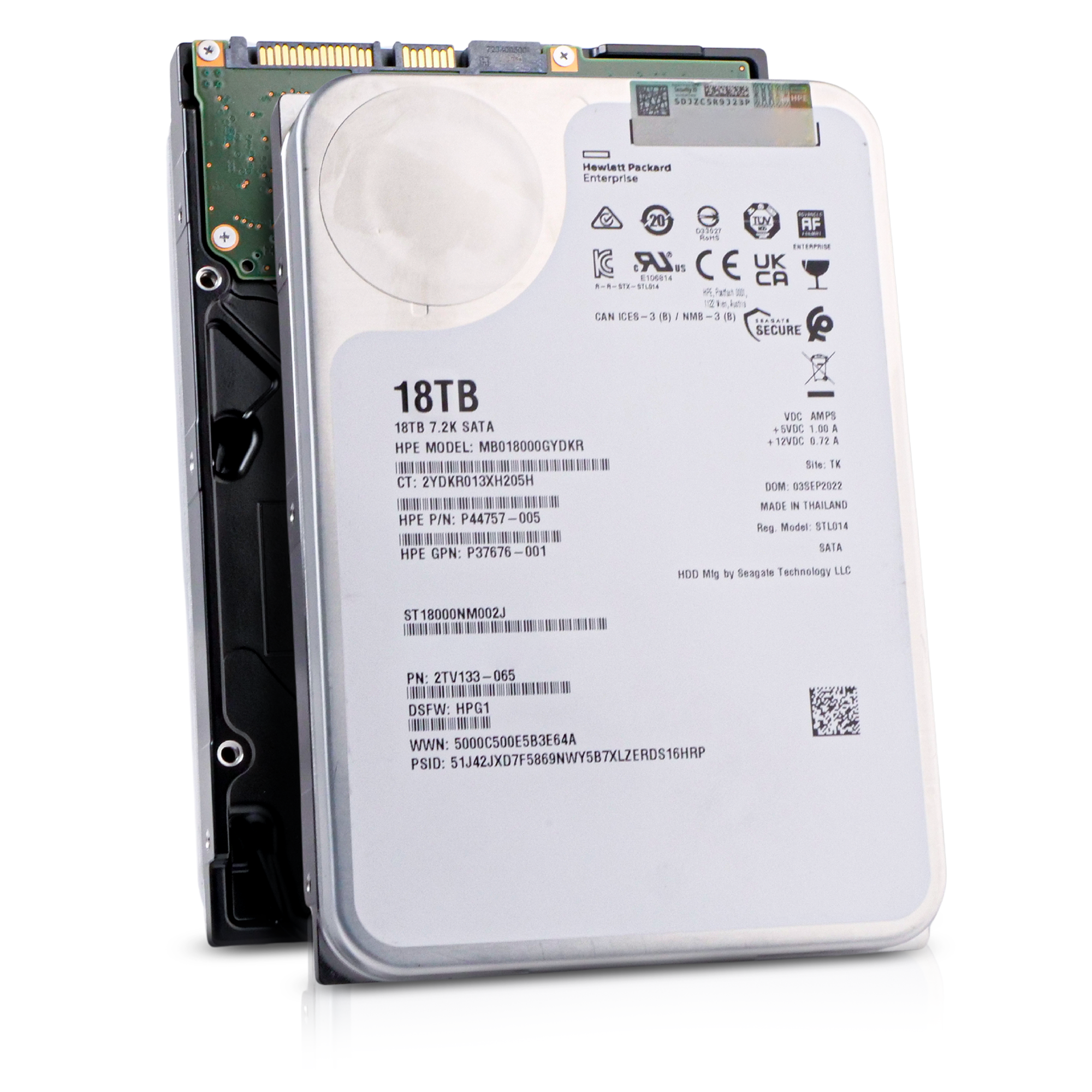 HP/Seagate Exos X18 ST18000NM002J 18TB 7.2K RPM SATA 6Gb/s 512e 256MB 3.5in HDD