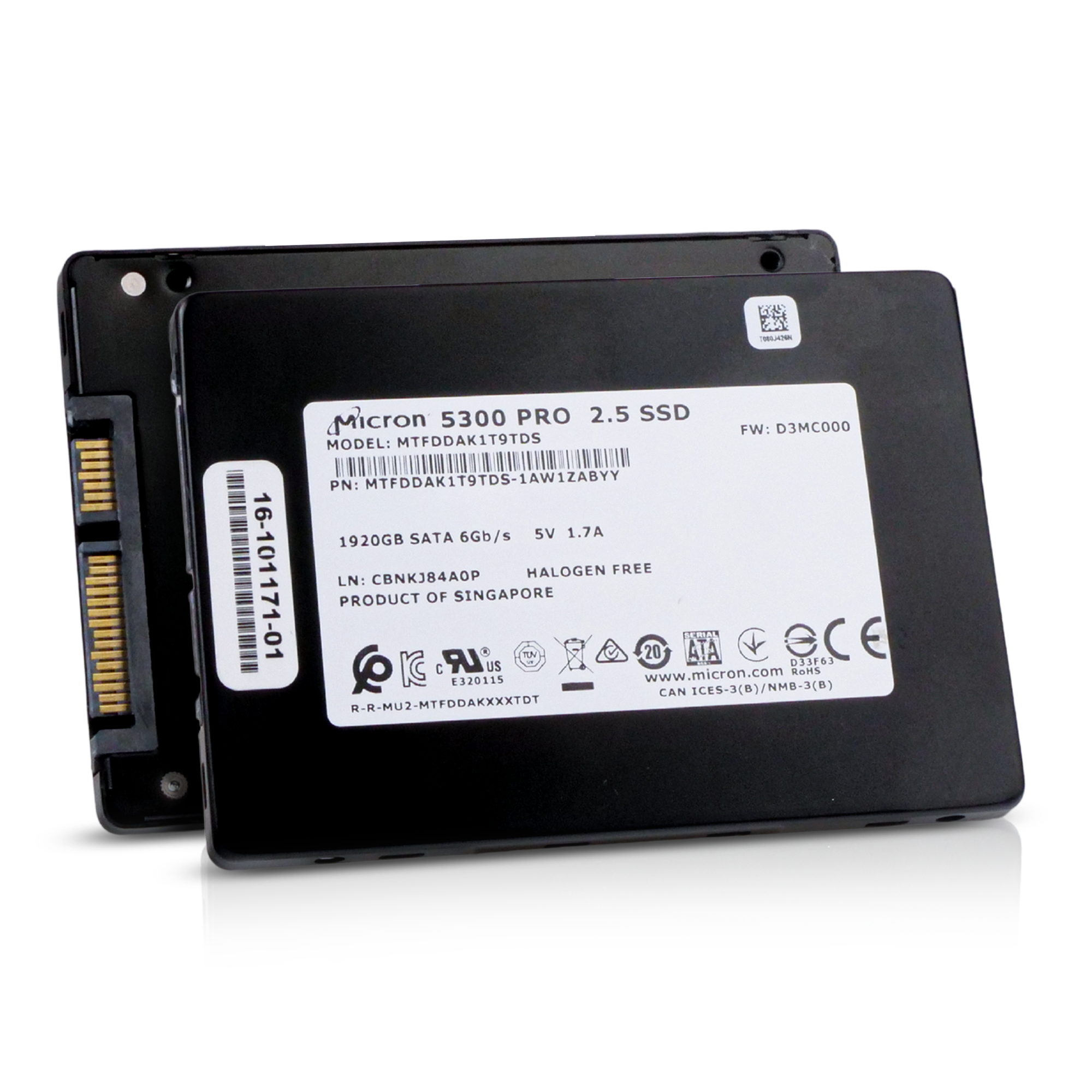 Micron 5300 Pro MTFDDAK1T9TDS 1.92TB SATA 6Gb/s 1.5 DWPD 3D TLC 2.5in Refurbished SSD