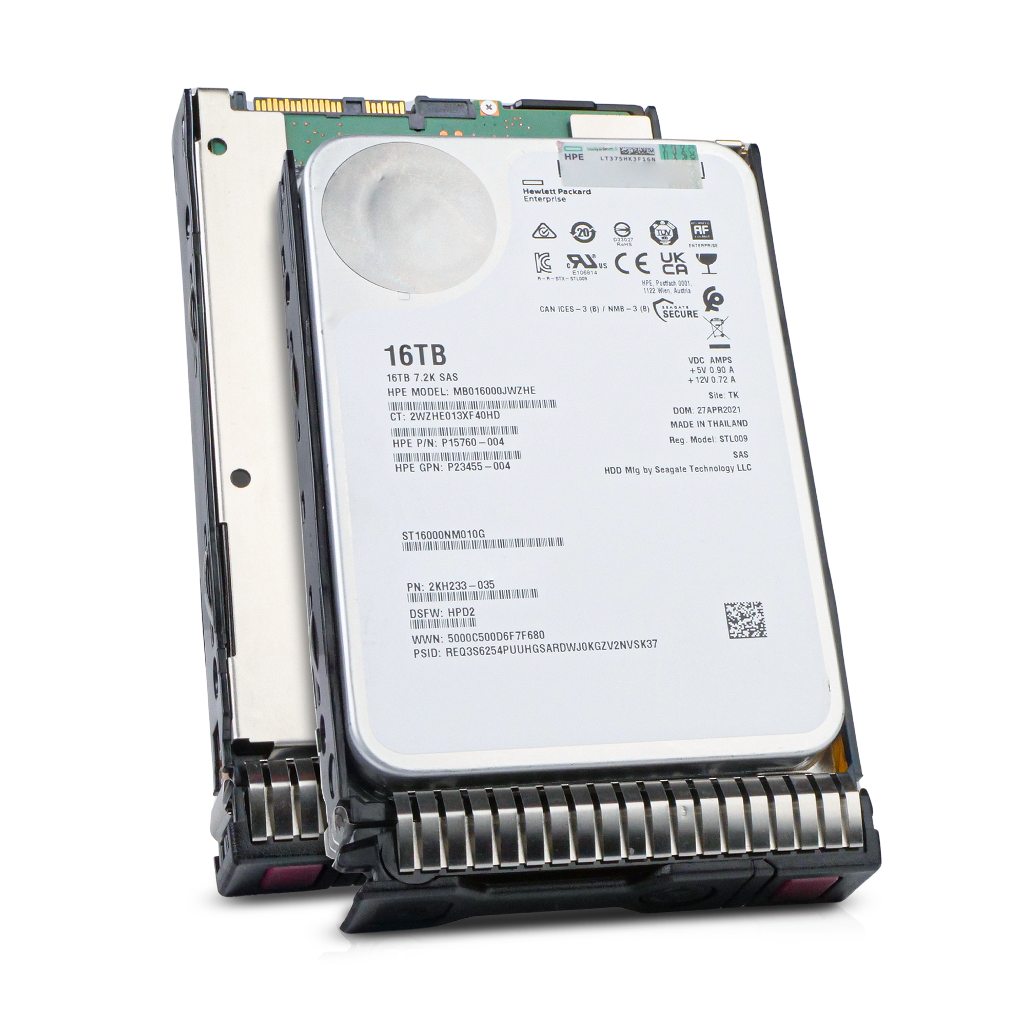 HP Generation 8 MB016000JWZHE P15760-004 16TB 7.2K RPM SAS 12Gb/s 512e 256MB 3.5in HDD
