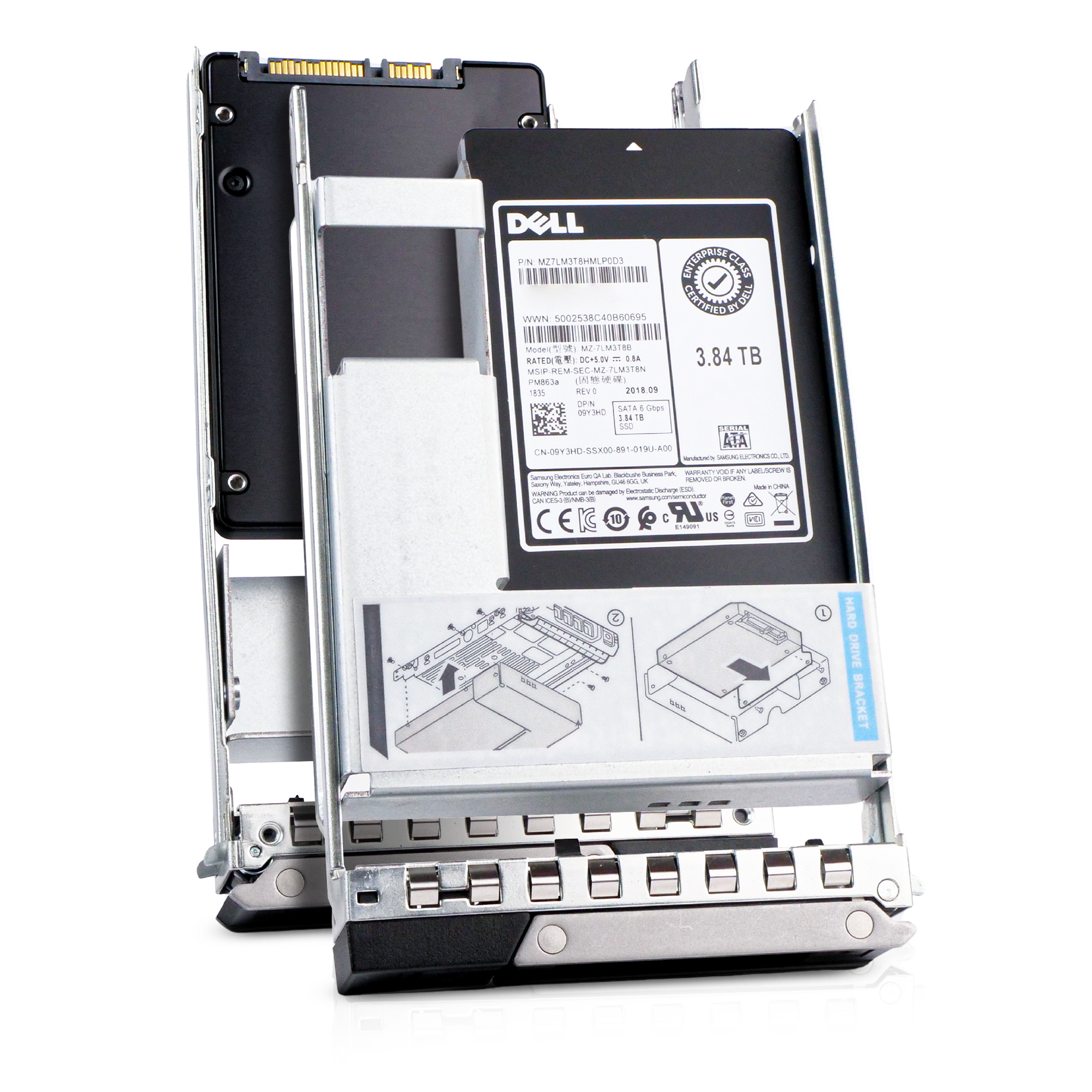 Dell G14 09Y3HD 3.84TB 1.3 DWPD SATA 6Gb/s 3D TLC Hybrid 3.5in Refurbished SSD