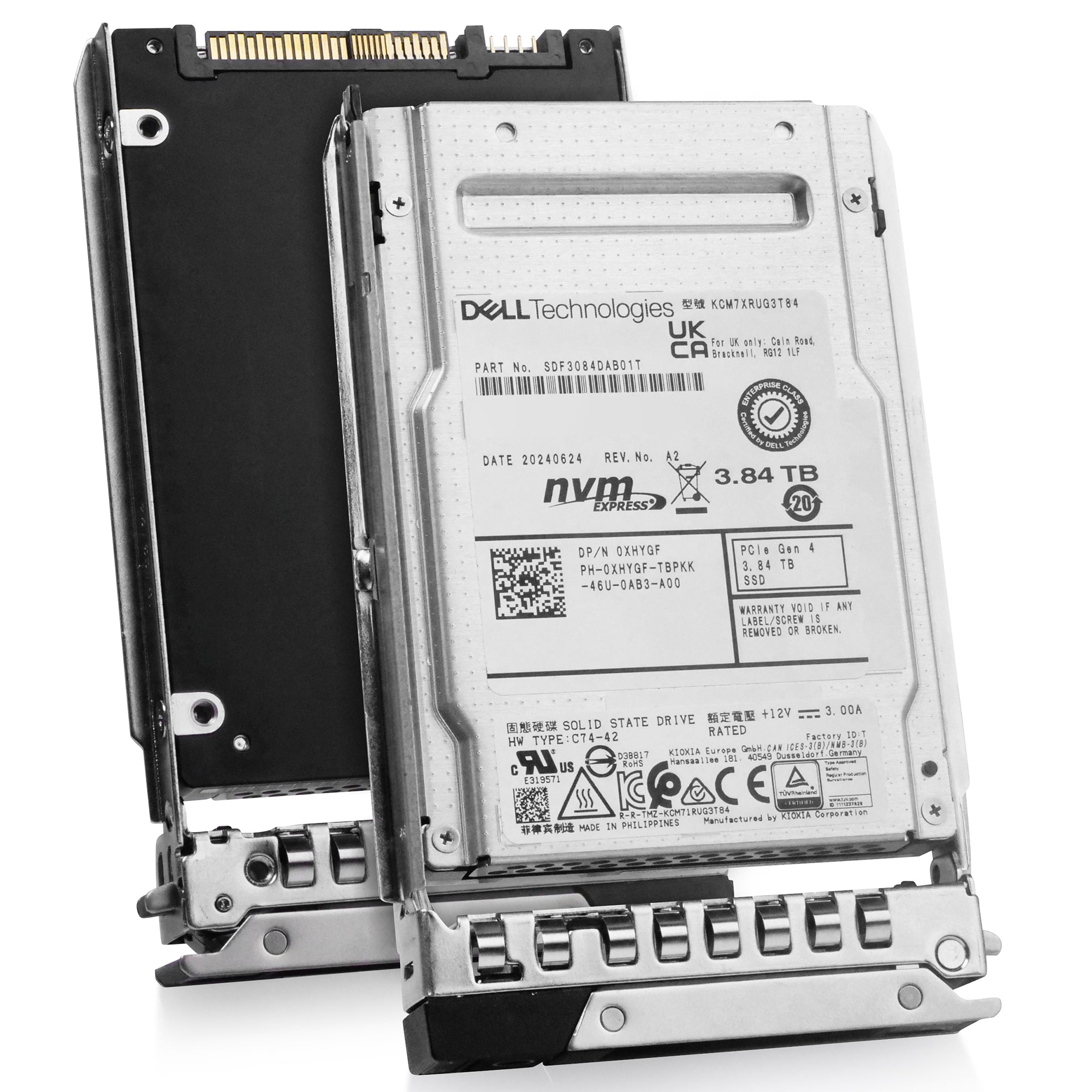 Dell G14 400-BFEK 3.84TB 1 DWPD PCIe Gen 4.0 x4 8GB/s Read-Intensive 3D TLC U.2 NVMe 2.5in Solid State Drive