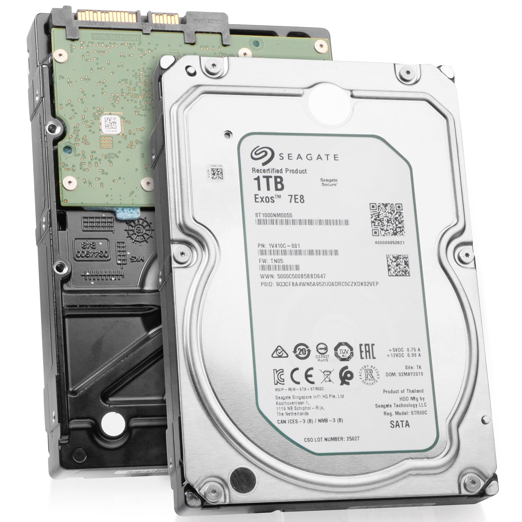 Seagate Exos 7E8 ST1000NM0055 1TB 7.2K RPM SATA 6Gb/s 512n 128MB 3.5" Manufacturer Recertified HDD
