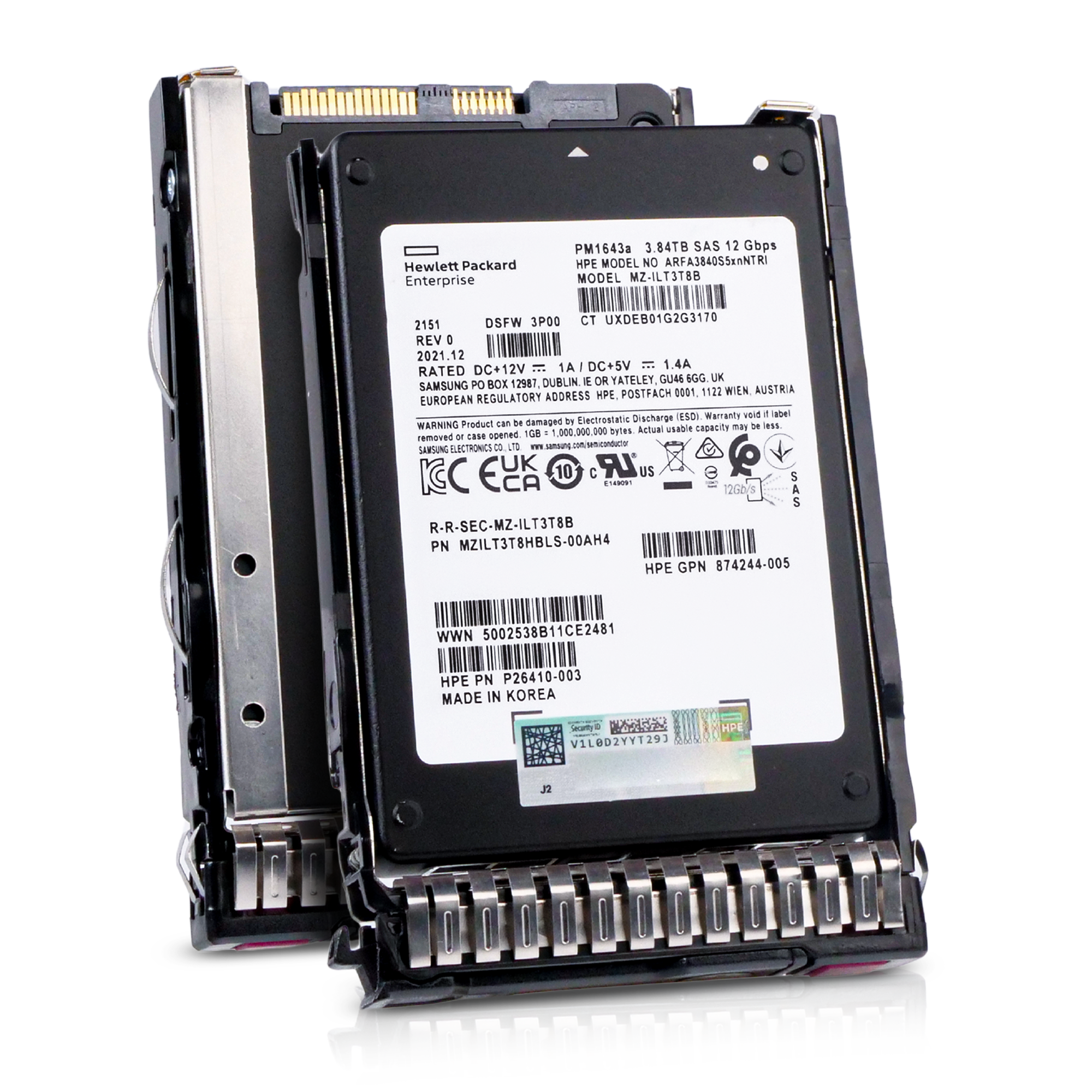 HP Generation 8 P20835-001 3.84TB 1 DWPD SAS 12Gb/s 3D TLC 2.5in Refurbished SSD