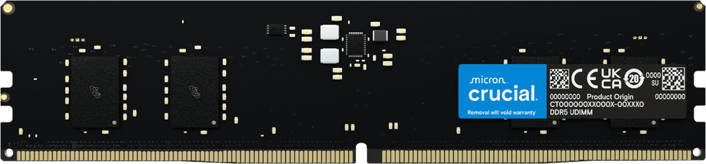 Crucial 32GB DDR5 PC5-38400B-U 4800MT/s Non-ECC Unbuffered Memory