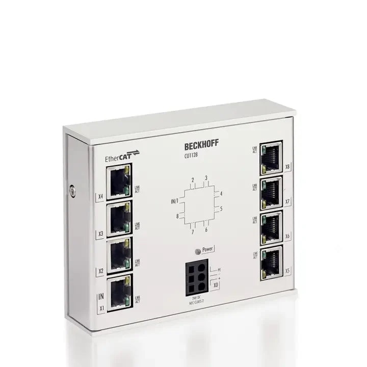 CU1128-0000 | Beckhoff EtherCAT Hub 8-Port RJ45 100 Mbit/s with 24 V DC Supply