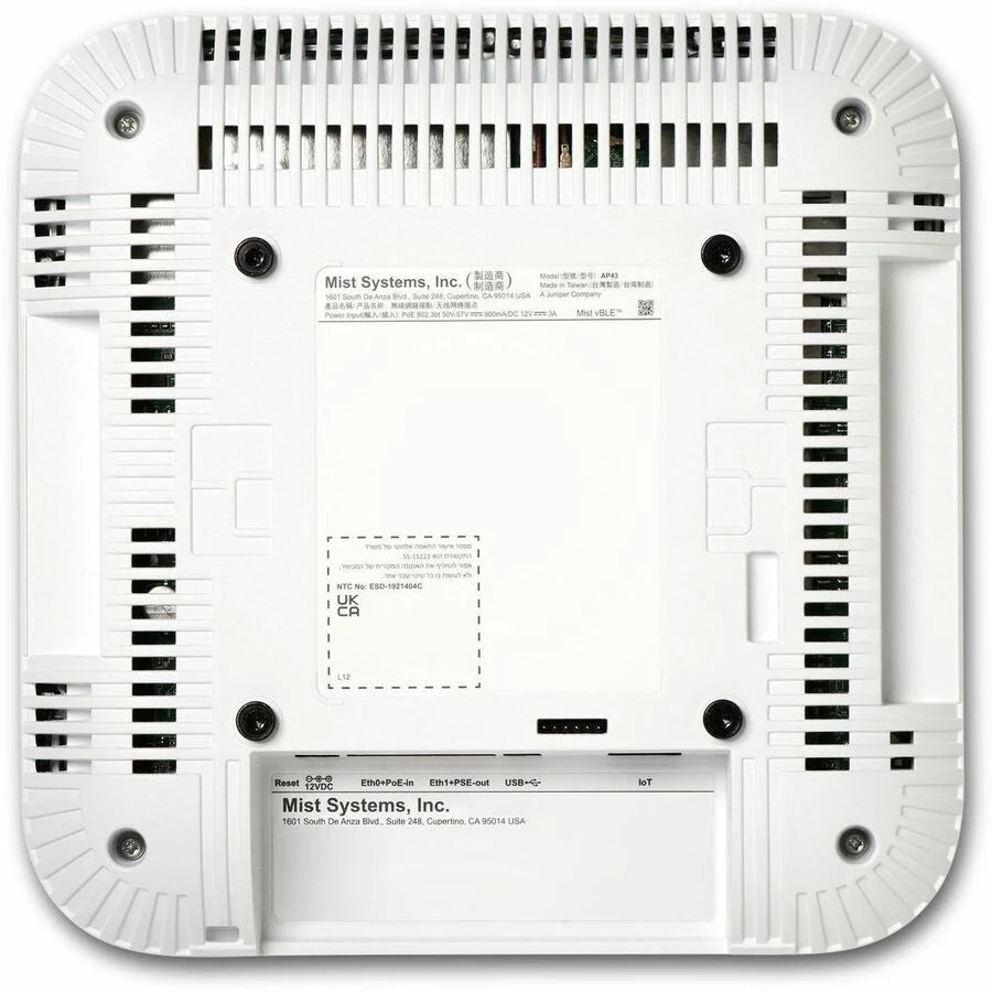 Juniper AP43 Dual Band Wi-Fi 6 IEEE 802.11 a/b/g/n/ac/ax 4.80 Gbit/s Wireless Access Point - Indoor