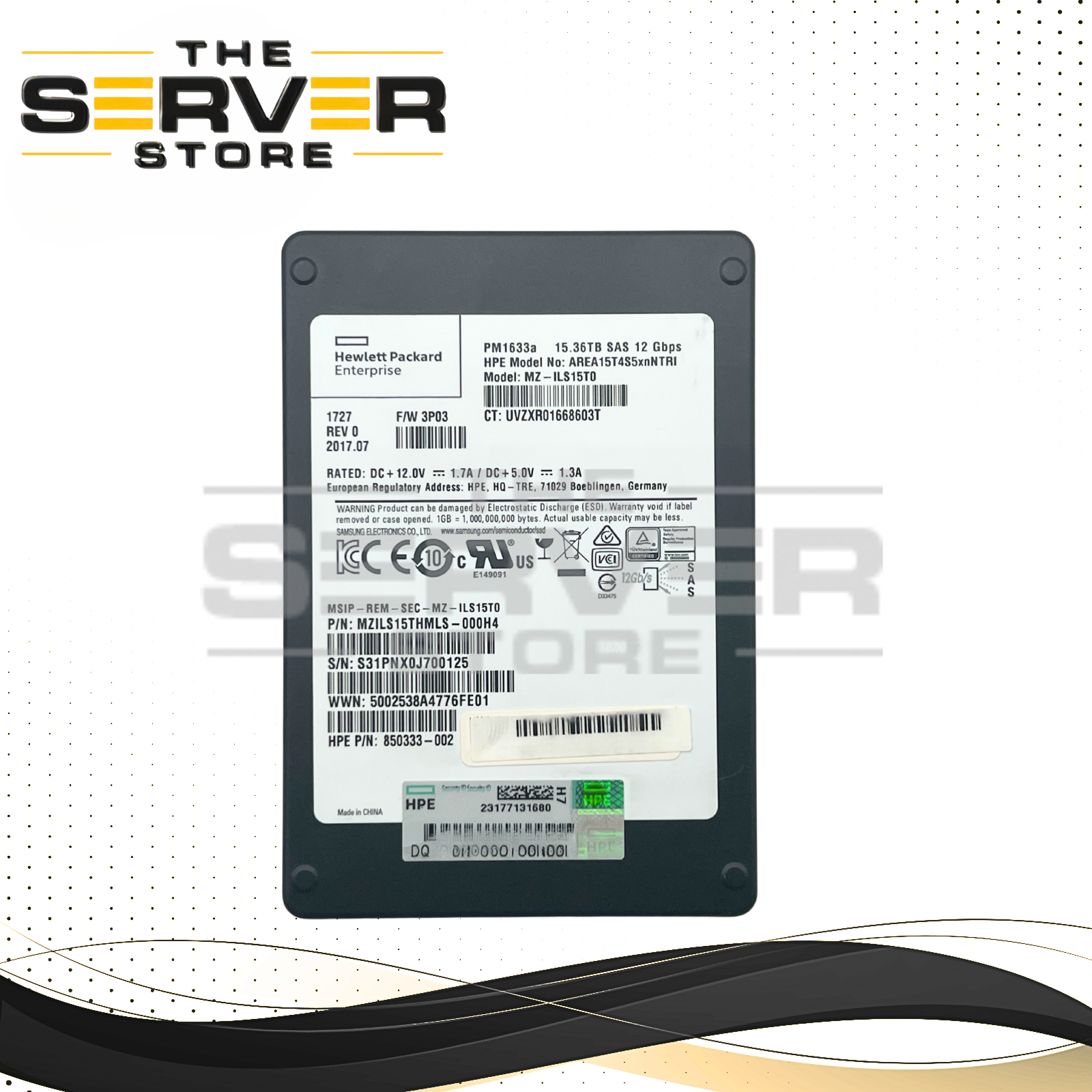 (95% to 90% Health) Samsung 15.36TB SAS 12Gbps RI 2.5" SSD PM1633a Series MZ-ILS15T0 MZILS15THMLS